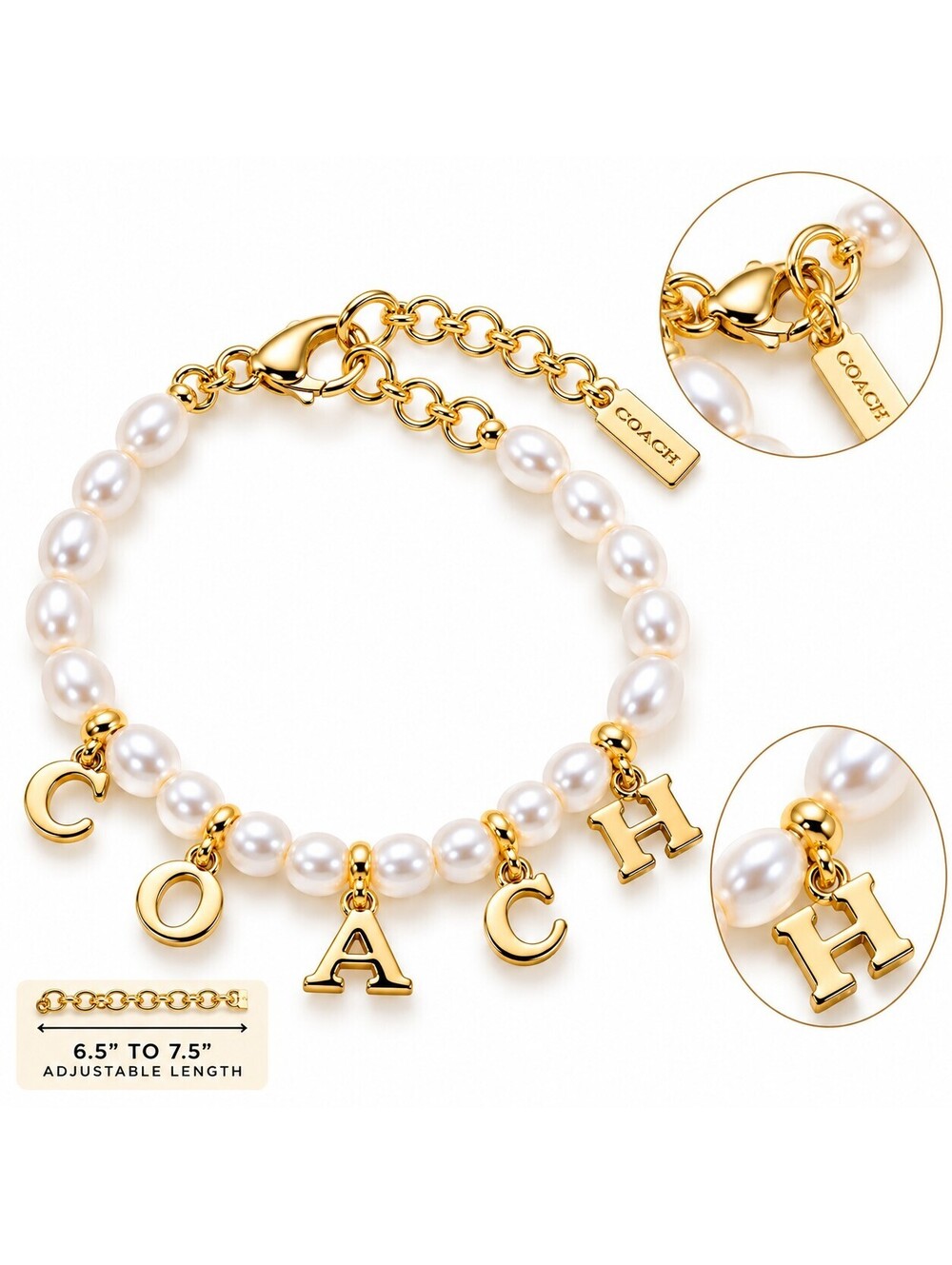 Coach Charms Pearl Bracelet,